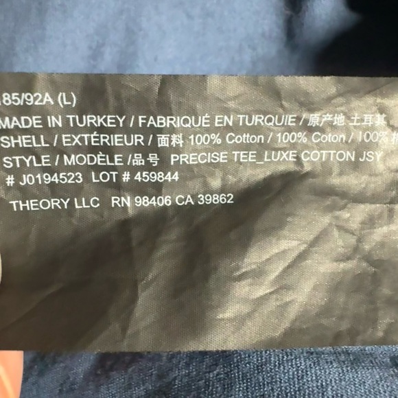 EUC Men’s Theory Precise Tee in Luxe Cotton Jersey Size L - Picture 5 of 5